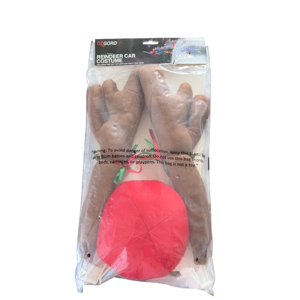 OxGord Reindeer Car Costume Christmas Vehicle‎ Decoration Antlers & Red Nose NEW